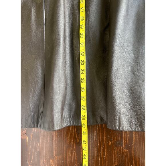 VTG Stunning 70s Leather Fur Funnel High Neck Trench Penny Lane Coat M Brown - Picture 16 of 16